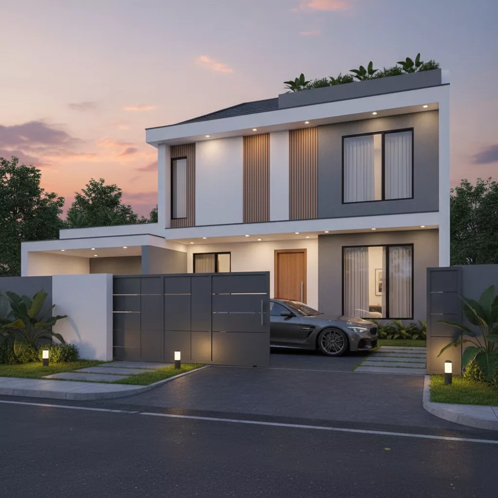 Pintu pagar geser minimalis modern yang fungsional dan hemat tempat-konsultan interior splusa.id