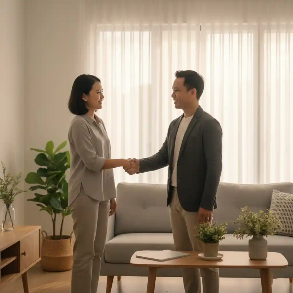 Serah terima pekerjaan jasa desain interior rumah murah SPlusA dengan klien puas-jasa interior jakarta splusa.id