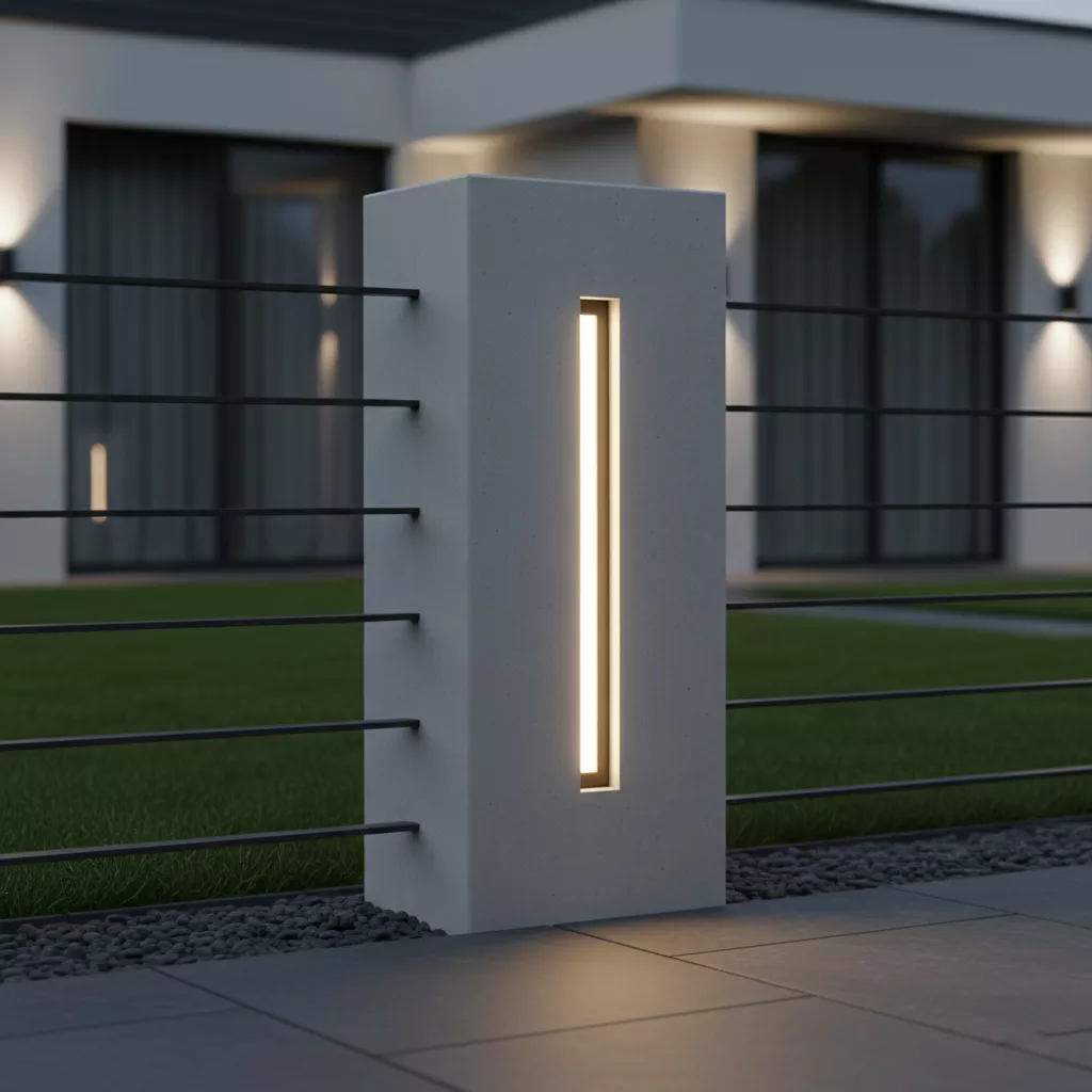Tiga contoh tiang pagar (besi, beton, WPC) dalam palet warna netral (hitam, abu-abu, putih gading), mewakili kesan mewah tiang pagar minimalis modern abu abu-jasa interior splusa.id Tiga contoh tiang pagar (besi, beton, WPC) dalam palet warna netral (hitam, abu-abu, putih gading), mewakili kesan mewah tiang pagar minimalis modern abu abu-jasa interior splusa.id