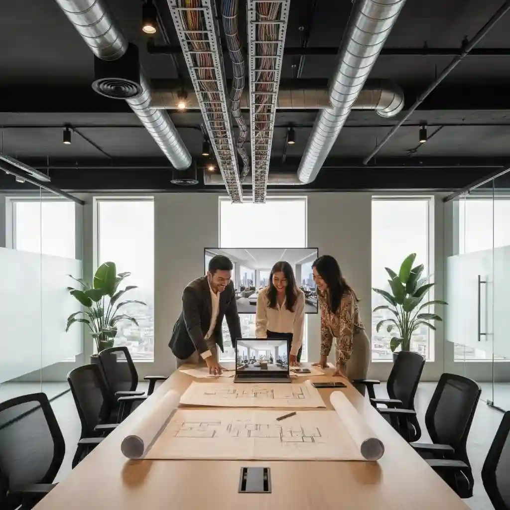 Tim ahli interior splusa.id sedang mendiskusikan proyek klien Tim ahli interior splusa.id sedang mendiskusikan proyek klien