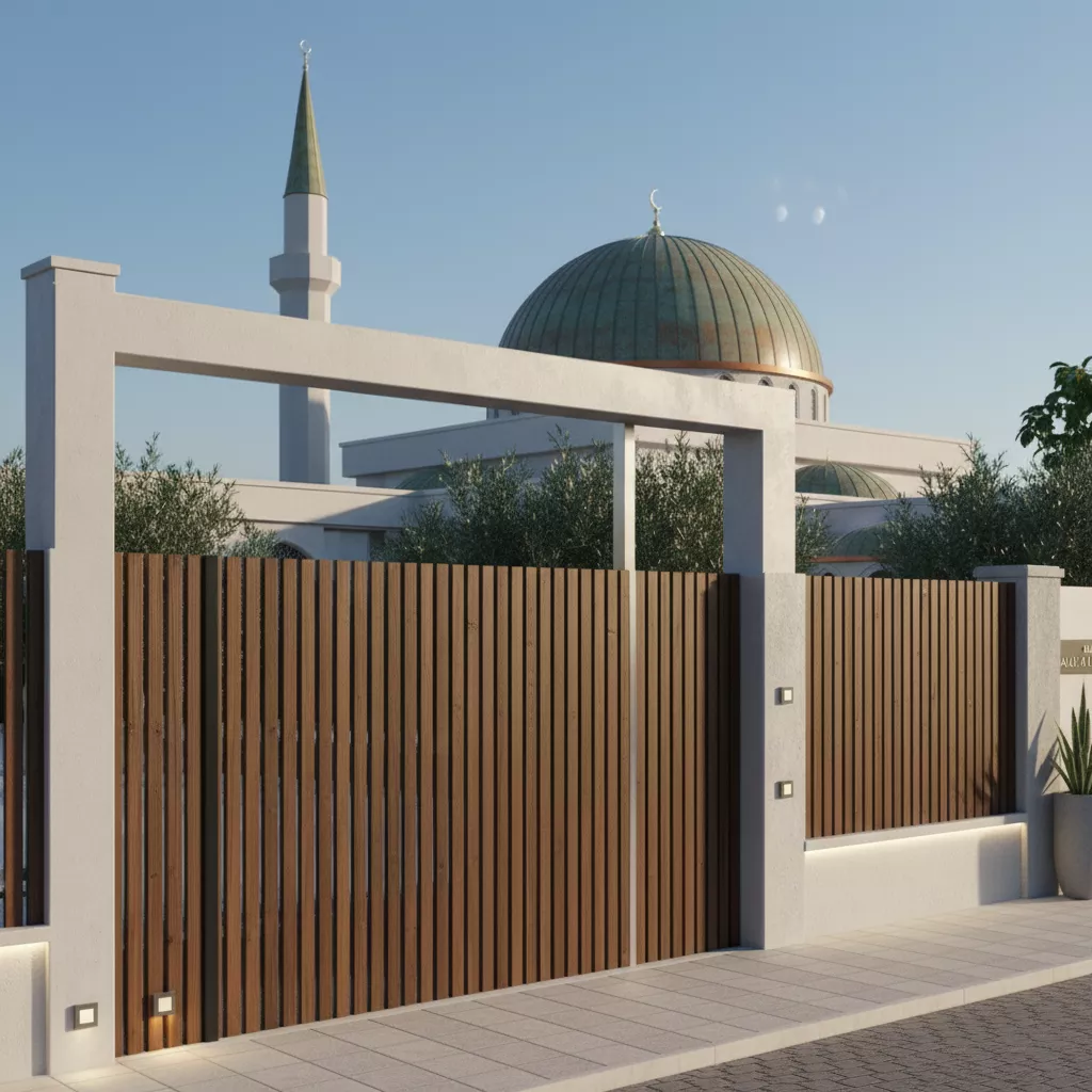 Visualisasi 3D berbagai opsi desain pagar masjid minimalis 3-jasa interior desain splusa.id