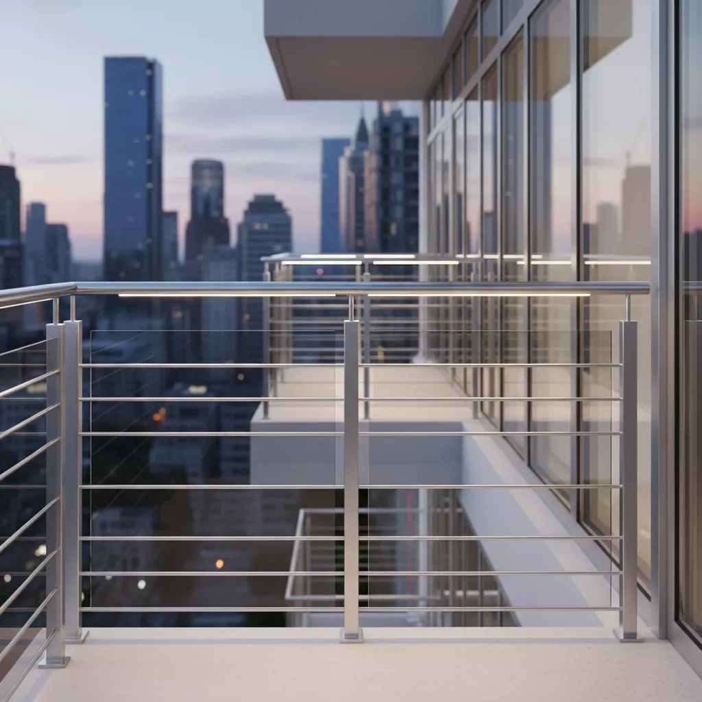 desain pagar balkon stainless minimalis terbaru dengan sentuhan modern-jasa interior splusa.id