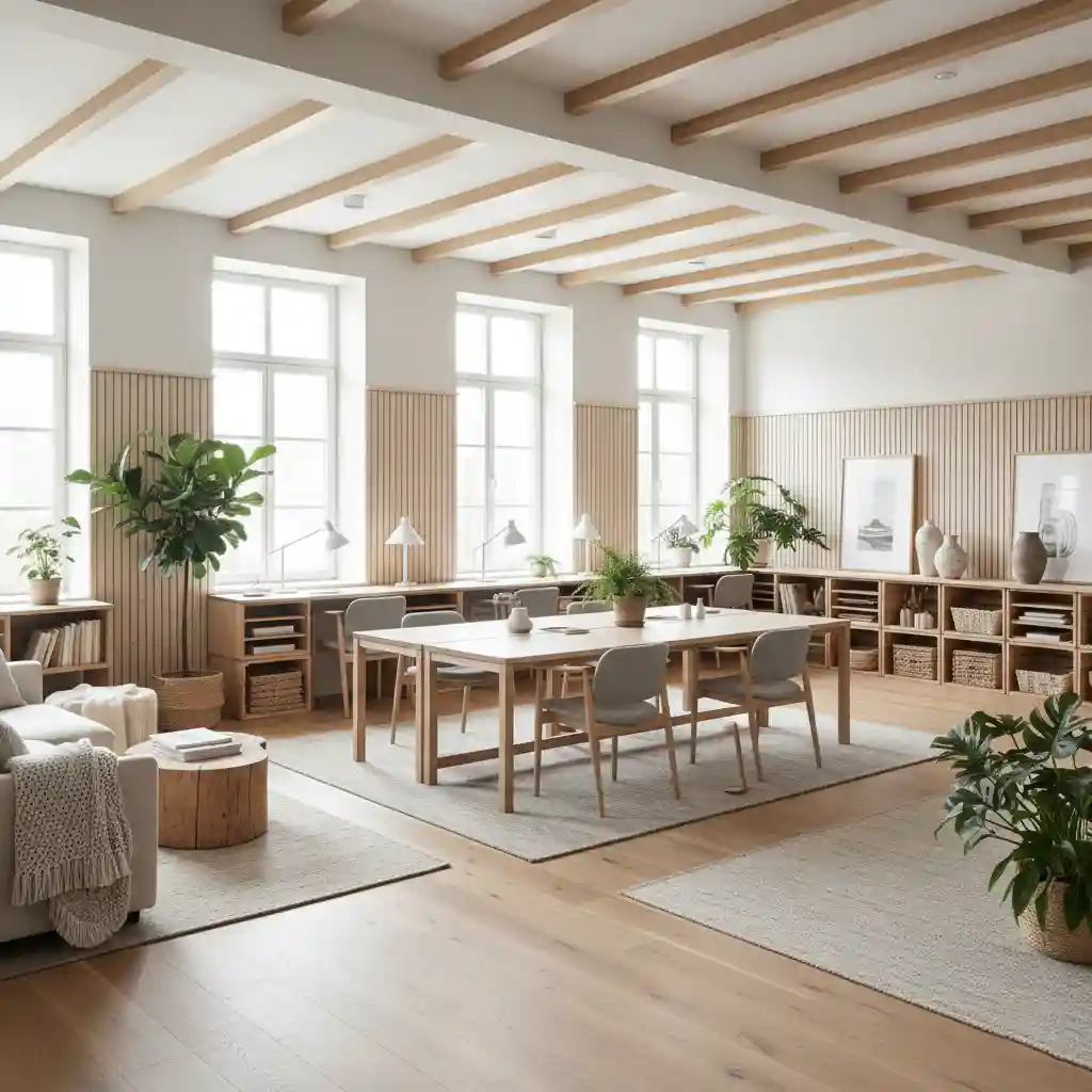 jasa desain interior kantor Scandinavian-banyak elemen kayu, terang, nyaman-splusa.id jasa desain interior kantor Scandinavian-banyak elemen kayu, terang, nyaman-splusa.id