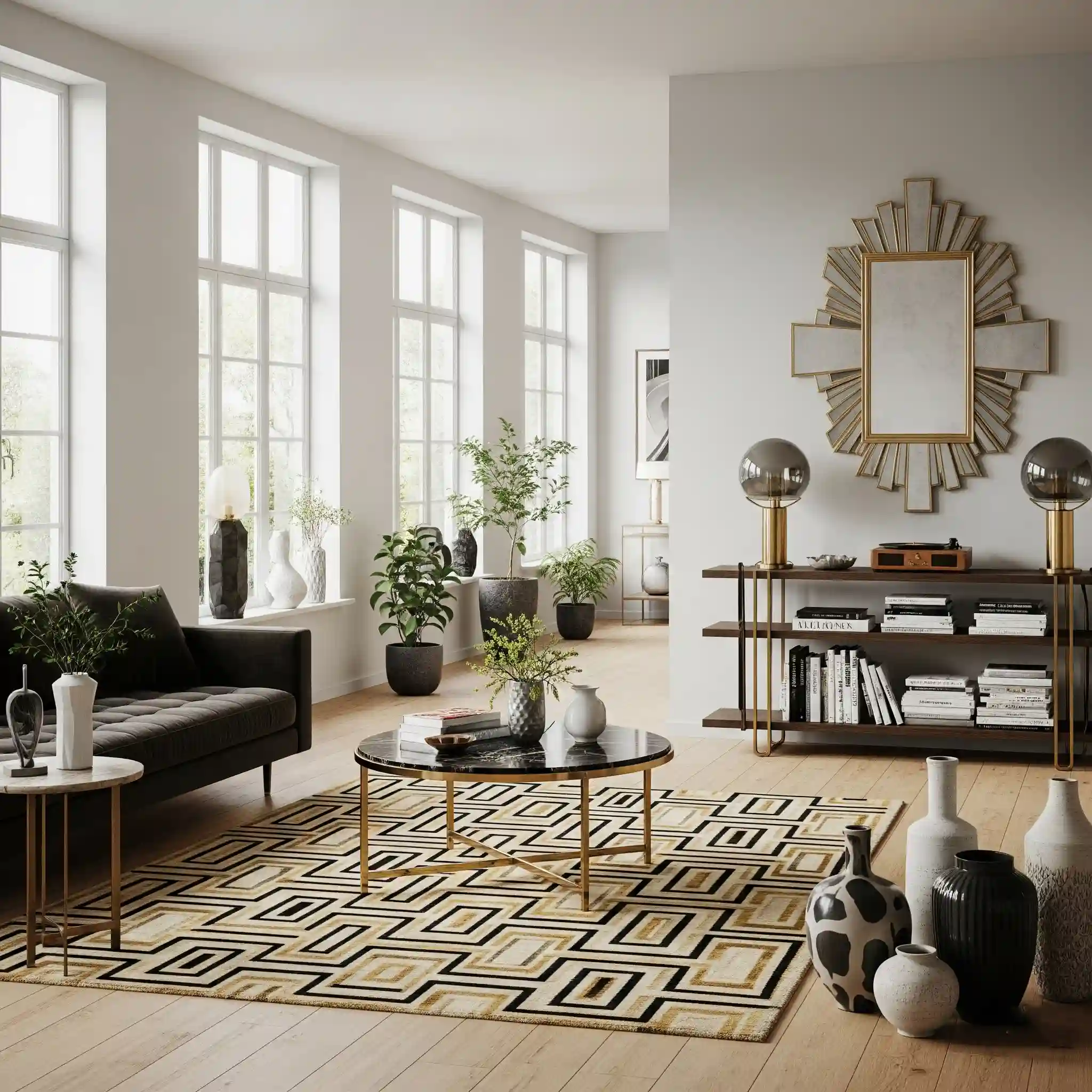 jasa desain interior rumah gratis ruang tamu minimalis elegan art deco mewah namun sederhana Splusa.id jasa desain interior rumah gratis ruang tamu minimalis elegan art deco mewah namun sederhana Splusa.id