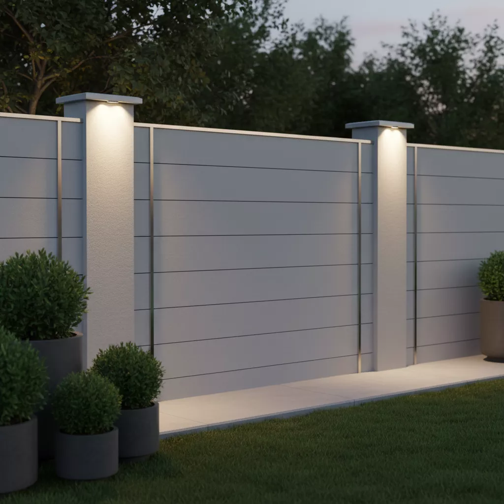 model pagar rumah dari hebel Elegan Minimalis dengan Aksen Stainless Steel Vertikal dengan cahaya LED yang memukau-interior konsultan splusa.id model pagar rumah dari hebel Elegan Minimalis dengan Aksen Stainless Steel Vertikal dengan cahaya LED yang memukau-interior konsultan splusa.id