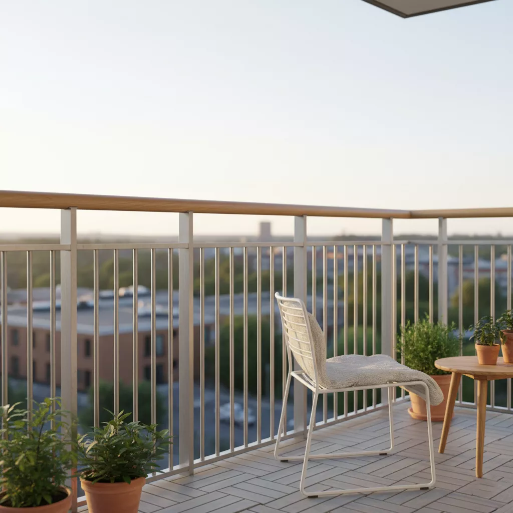 pagar balkon stainless minimalis terbaru dengan sentuhan gaya Skandinavia-jasa interior splusa.id