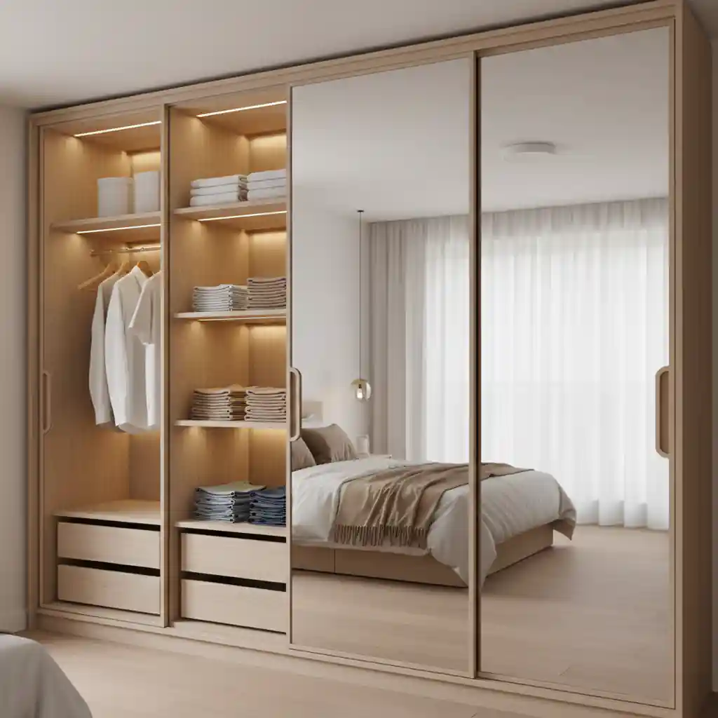 Desain lemari pakaian custom full plafon harga terjangkau-kontraktor interior apartemen studio jakarta terpercaya splusa.id Desain lemari pakaian custom full plafon harga terjangkau-kontraktor interior apartemen studio jakarta terpercaya splusa.id