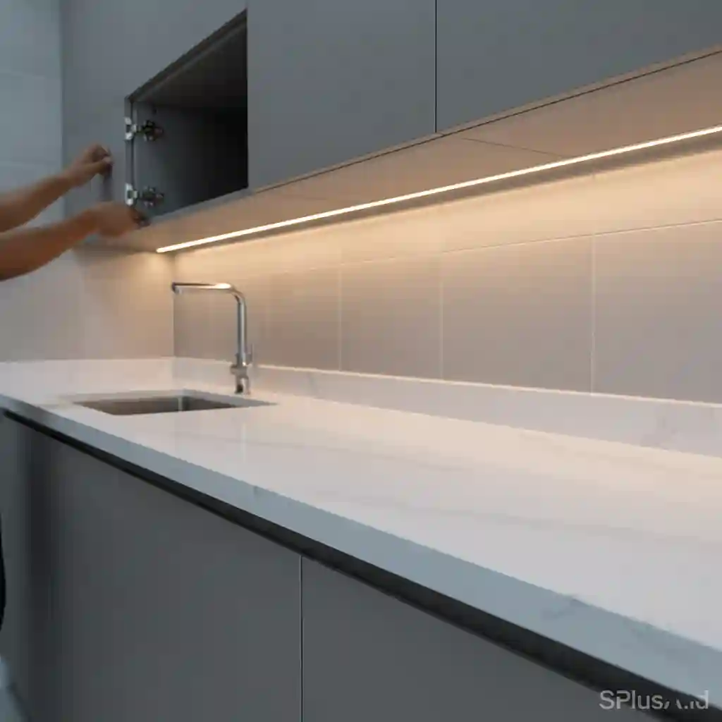 Detail kitchen set modern hasil pengerjaan kontraktor interior Jakarta - SPlusA.id