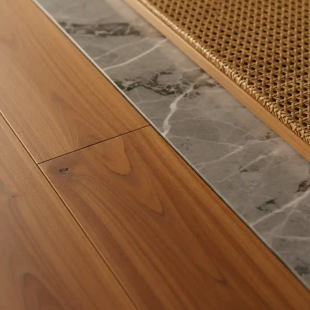 Detail tekstur material interior lokal berkualitas tinggi seperti kayu jati dan marmer Indonesia yang dapat digunakan untuk menghemat biaya desain interior-jasa interior jakarta splusa.id