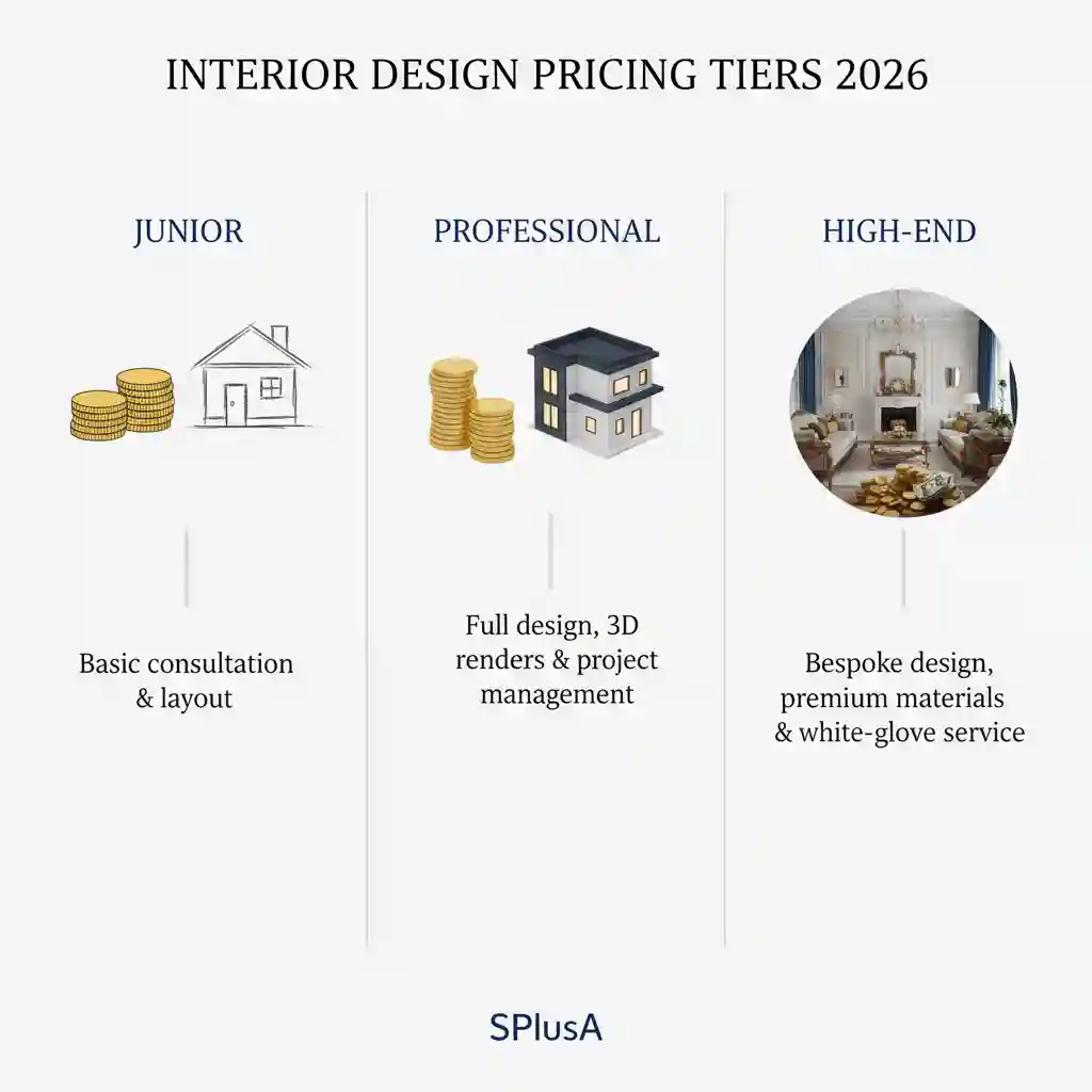 Grafik perbandingan harga jasa desain interior rumah level junior hingga profesional-kontraktor interior splusa.id