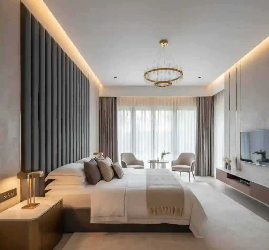 Hasil jasa dekorasi kamar tidur gaya modern luxury oleh SPlusA.id-kontraktor interior rumah jakarta terpercaya splusa.id Hasil jasa dekorasi kamar tidur gaya modern luxury oleh SPlusA.id-kontraktor interior rumah jakarta terpercaya splusa.id