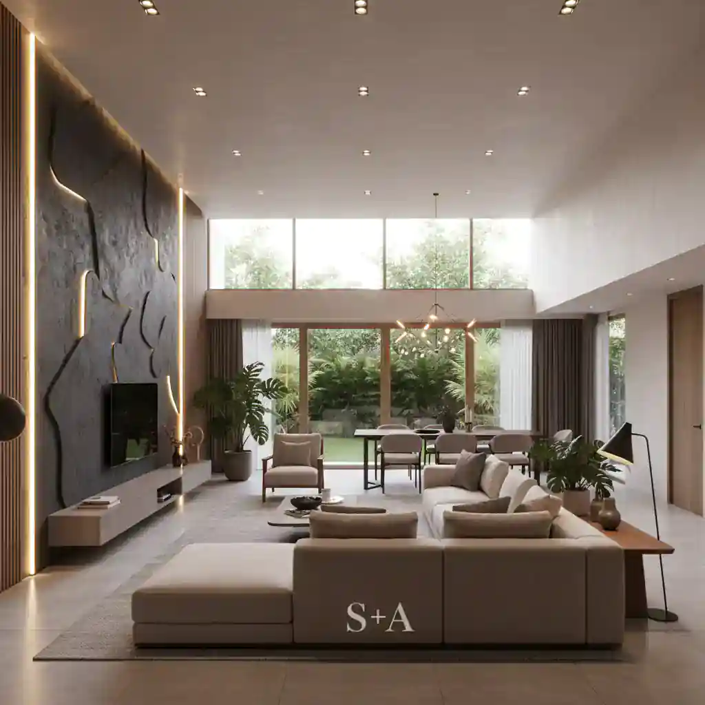 Jasa dekorasi interior rumah untuk ruang tamu konsep open space-kontraktor interior rumah jakarta terpercaya splusa.id