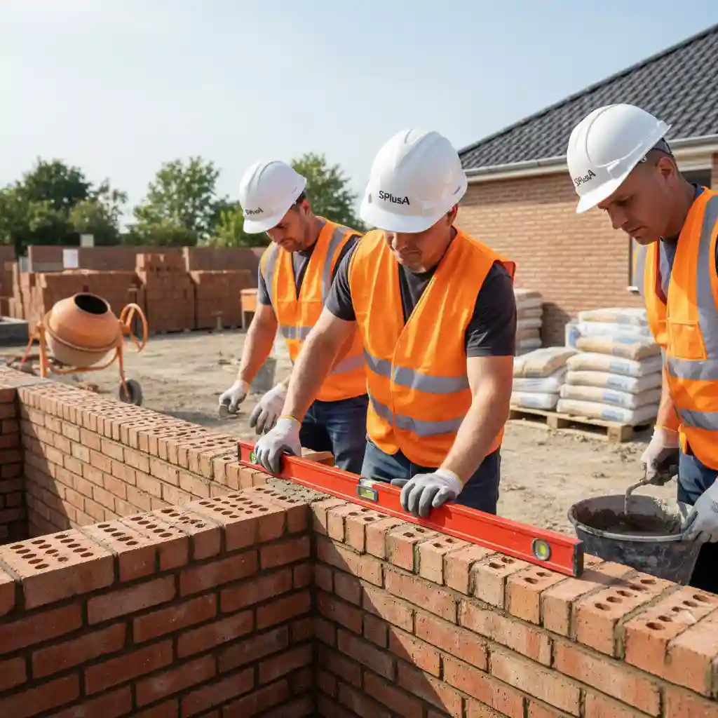 Tim kontraktor SPlusA sedang mengerjakan konstruksi dinding rumah dengan presisi-kontraktor interior jakarta terpercaya splusa.id