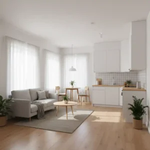 Contoh hasil jasa render arsitektur untuk rumah minimalis type 36 yang terlihat luas-jasa interior jakarta splusa.id