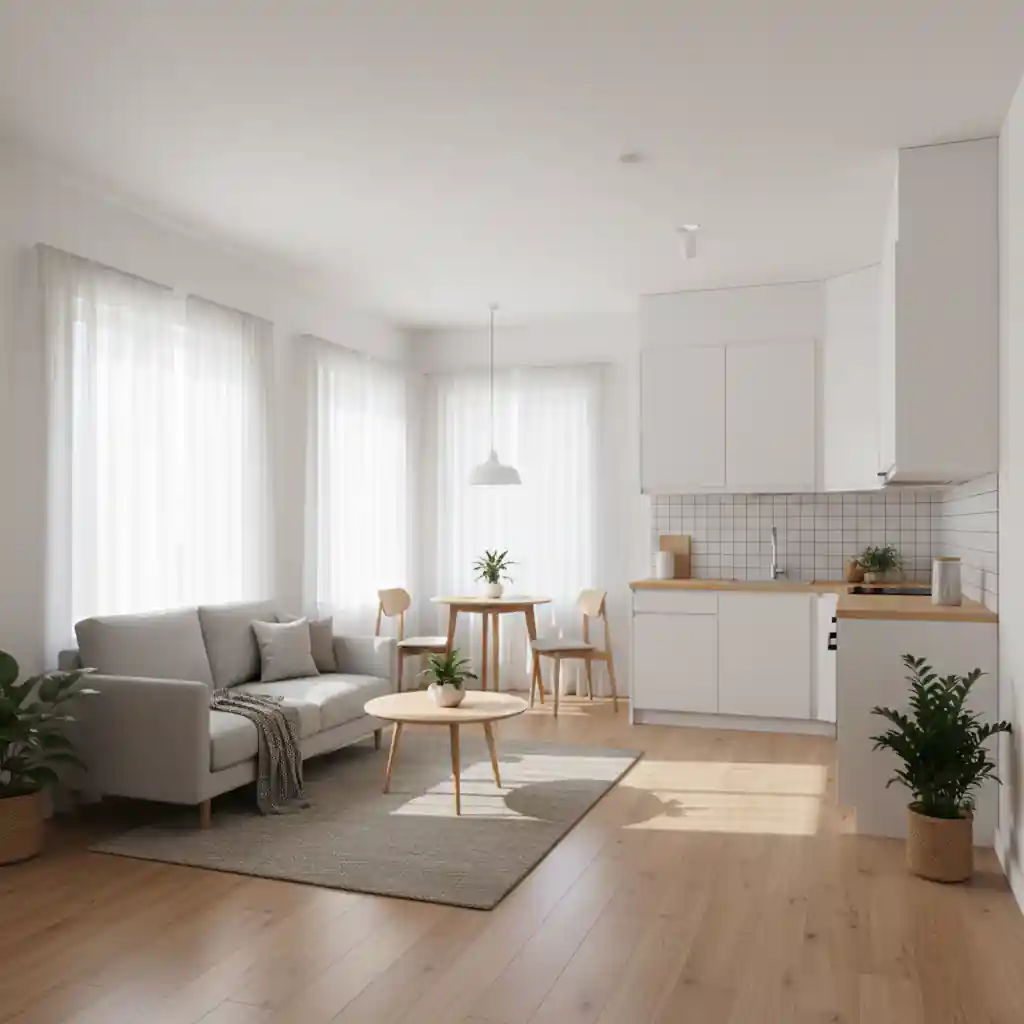 Contoh hasil jasa render arsitektur untuk rumah minimalis type 36 yang terlihat luas-jasa interior jakarta splusa.id