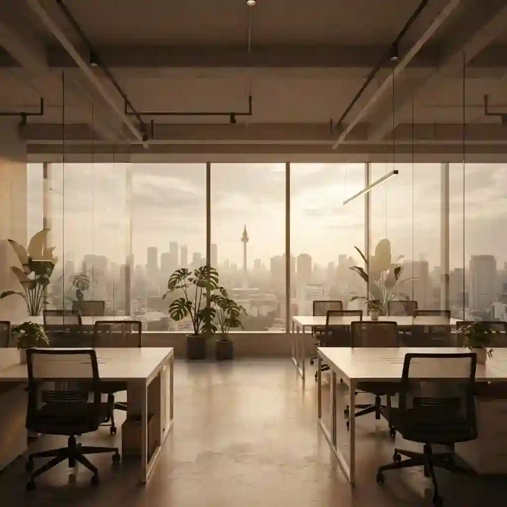 Desain interior kantor modern di Jakarta Pusat dengan pemandangan gedung bertingkat-Kontraktor Interior Jakarta Pusat SPLusA.id Desain interior kantor modern di Jakarta Pusat dengan pemandangan gedung bertingkat-Kontraktor Interior Jakarta Pusat SPLusA.id