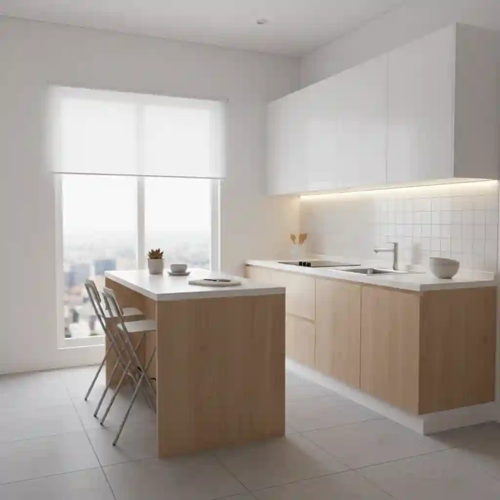 Desain kitchen set apartemen mungil Jakarta Utara solusi hemat ruang Desain kitchen set apartemen mungil Jakarta Utara solusi hemat ruang