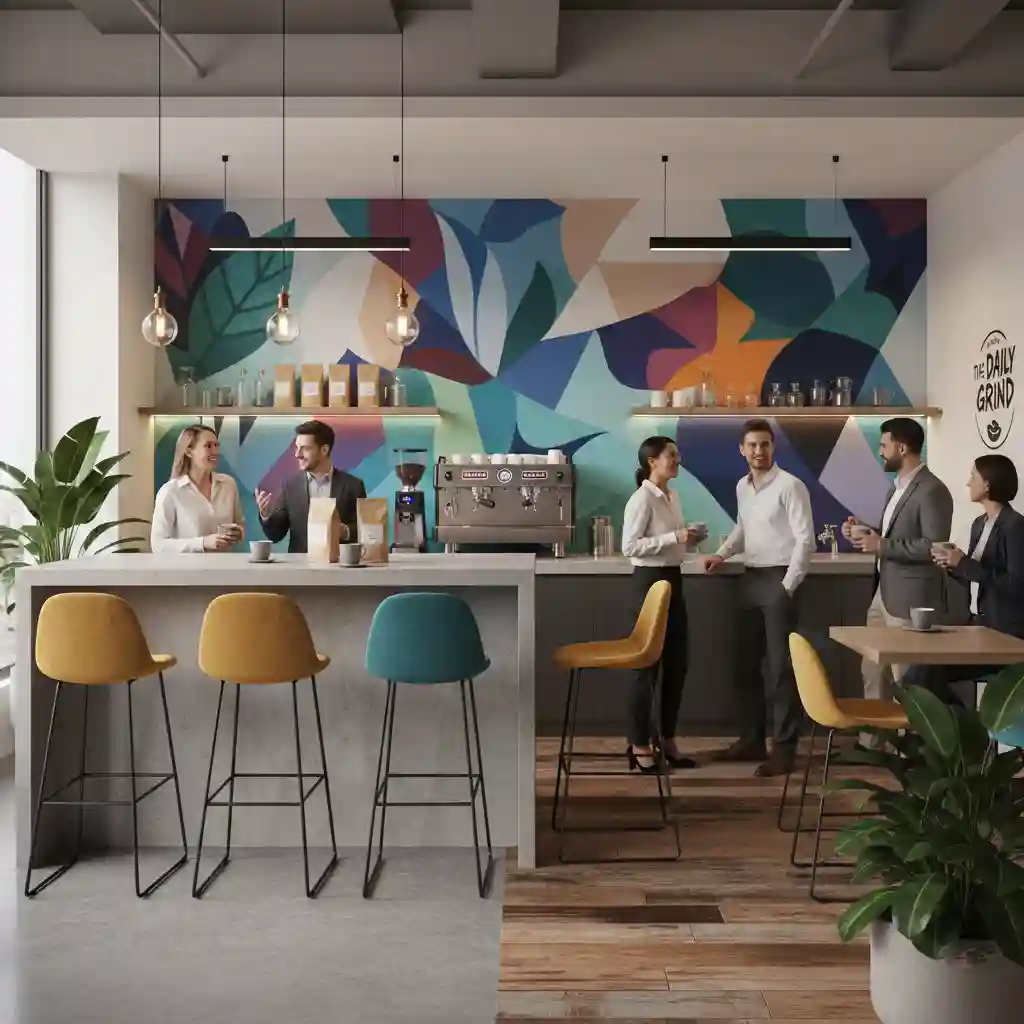 Desain pantry kantor modern gaya kafe di Jakarta Selatan untuk kenyamanan karyawan-kontraktor interior splusa.id Desain pantry kantor modern gaya kafe di Jakarta Selatan untuk kenyamanan karyawan-kontraktor interior splusa.id