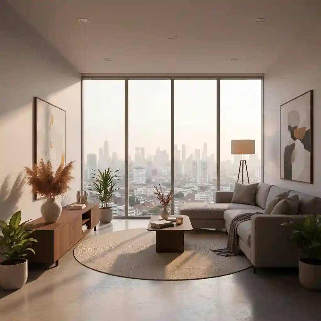 Desain ruang tamu modern minimalis hasil karya kontraktor interior Jakarta Timur terbaik SPlusA.id Desain ruang tamu modern minimalis hasil karya kontraktor interior Jakarta Timur terbaik SPlusA.id