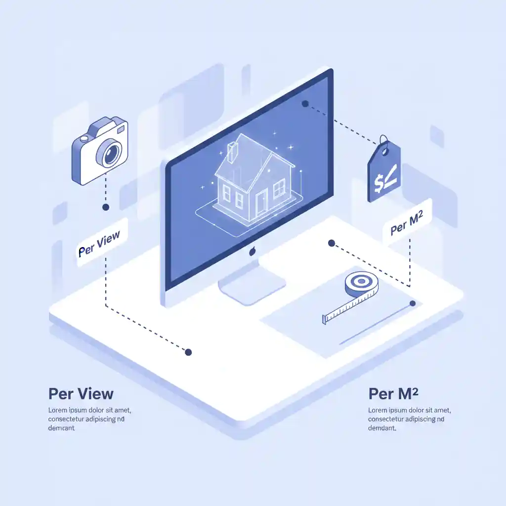 Ilustrasi metode hitung harga jasa desain render 3d per view dan per meter-jasa interior jakarta splusa.id
