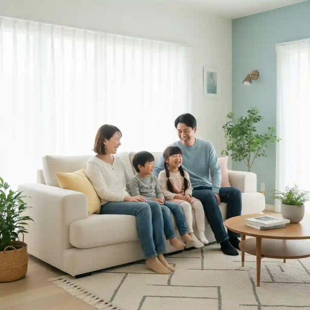 Kebahagiaan keluarga menikmati hasil renovasi interior rumah bersama SPlusA.id Kebahagiaan keluarga menikmati hasil renovasi interior rumah bersama SPlusA.id