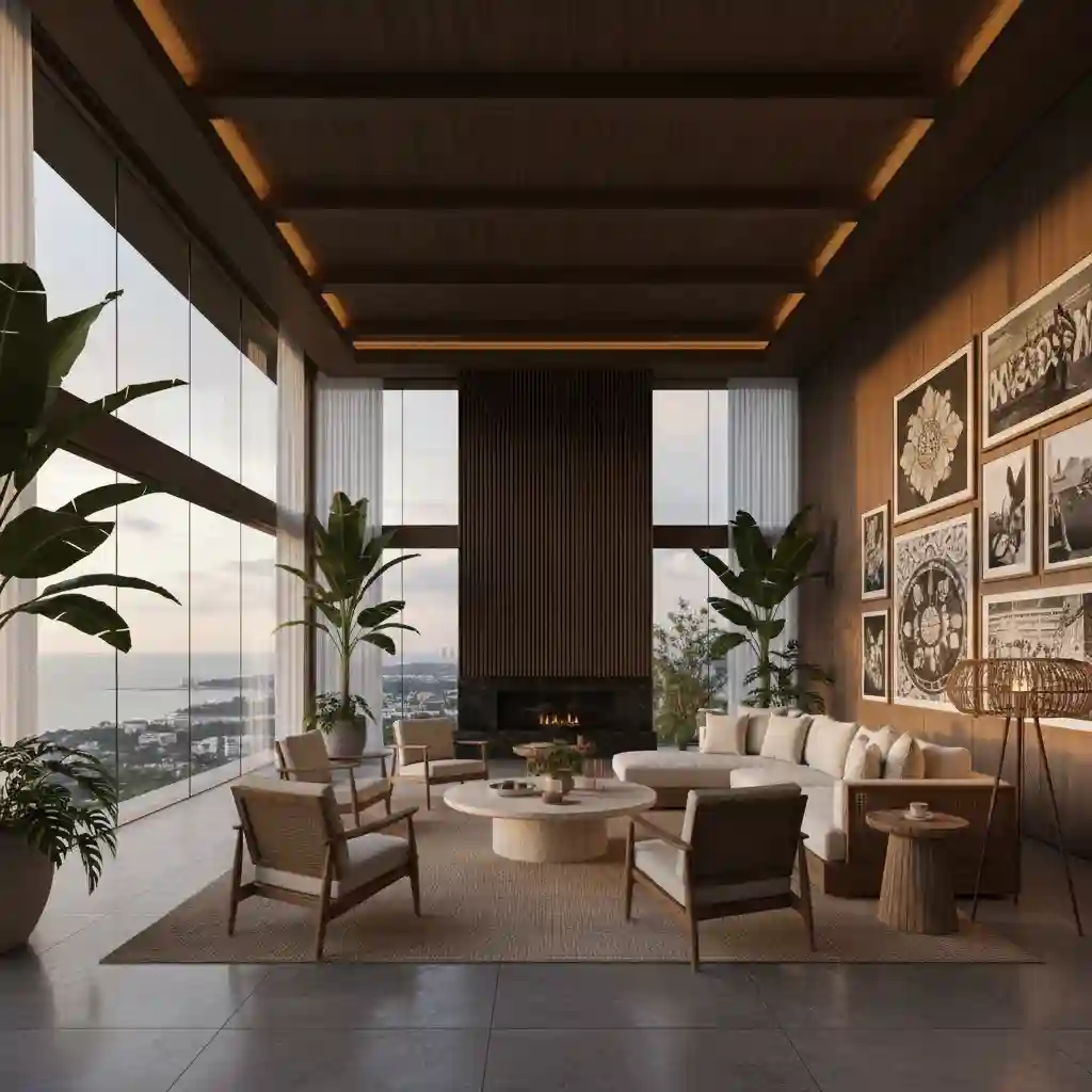 Kontraktor interior Jakarta Utara desain mewah modern tropis dengan pemandangan laut Kontraktor interior Jakarta Utara desain mewah modern tropis dengan pemandangan laut