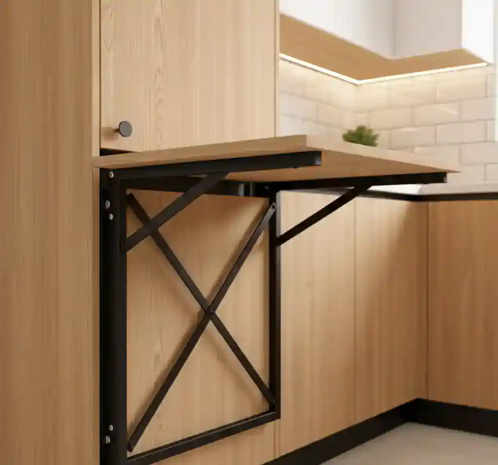 Meja makan lipat multifungsi desain hemat ruang-kontraktor interior jakarta terpercaya splusa.id