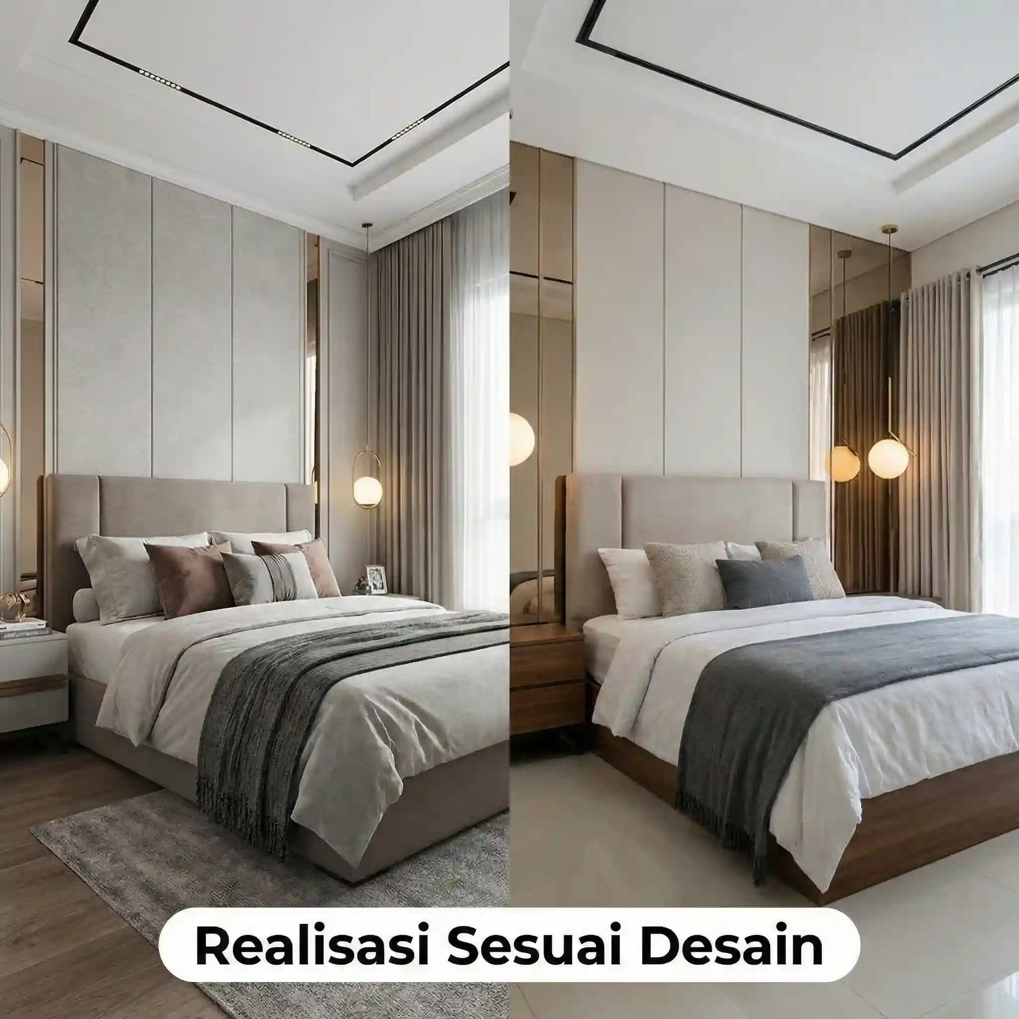 Perbandingan desain 3D dan hasil nyata pengerjaan interior kontraktor Jakarta yang presisi-kontraktor interior SPLusA.id Perbandingan desain 3D dan hasil nyata pengerjaan interior kontraktor Jakarta yang presisi-kontraktor interior SPLusA.id