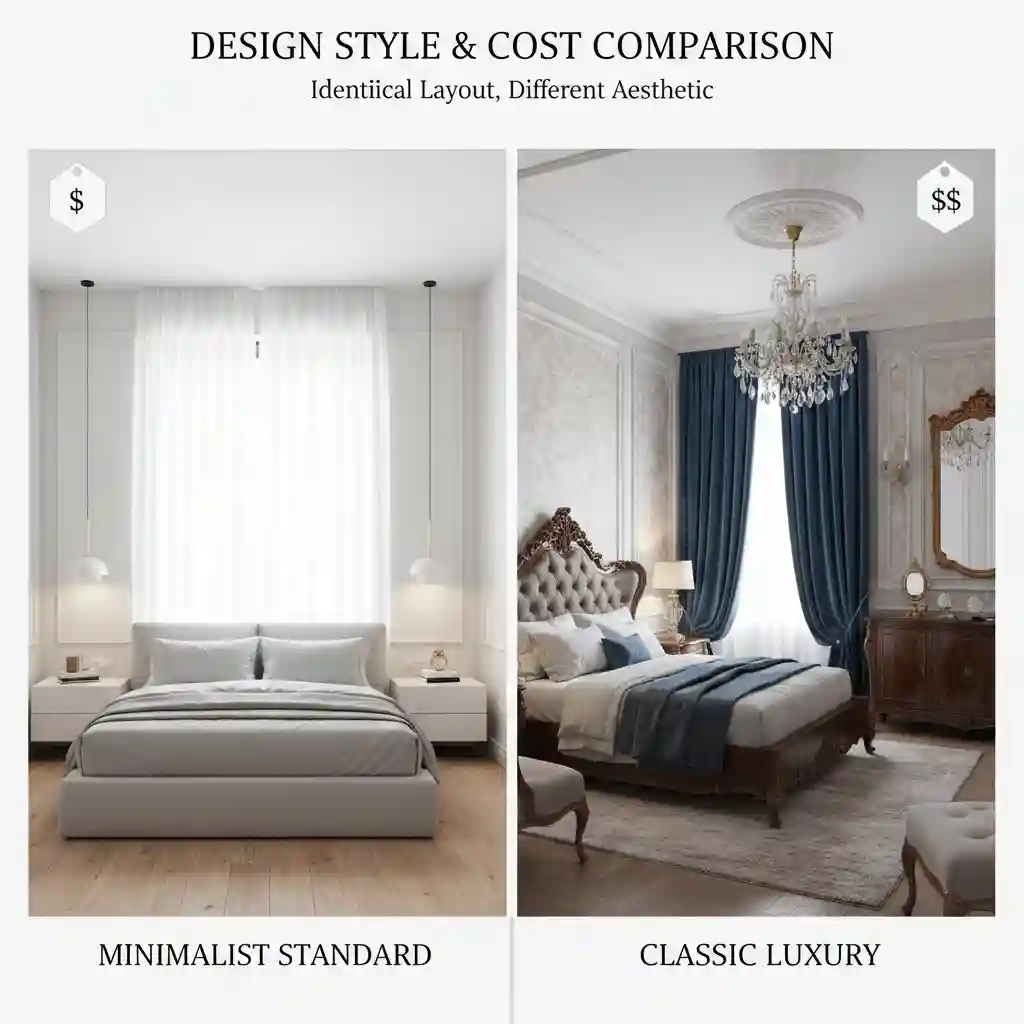 Perbandingan harga jasa desain interior kamar tidur gaya minimalis dan klasik-jasa interior splusa.id Perbandingan harga jasa desain interior kamar tidur gaya minimalis dan klasik-jasa interior splusa.id