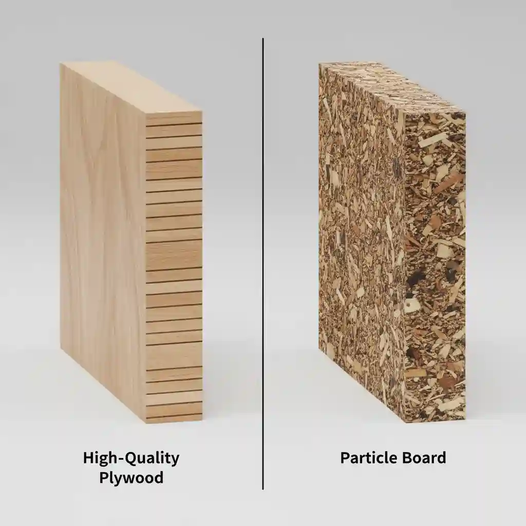 Perbandingan material plywood dan particle board untuk furniture custom-Kontraktor Furniture Jakarta splusa.id Perbandingan material plywood dan particle board untuk furniture custom-Kontraktor Furniture Jakarta splusa.id
