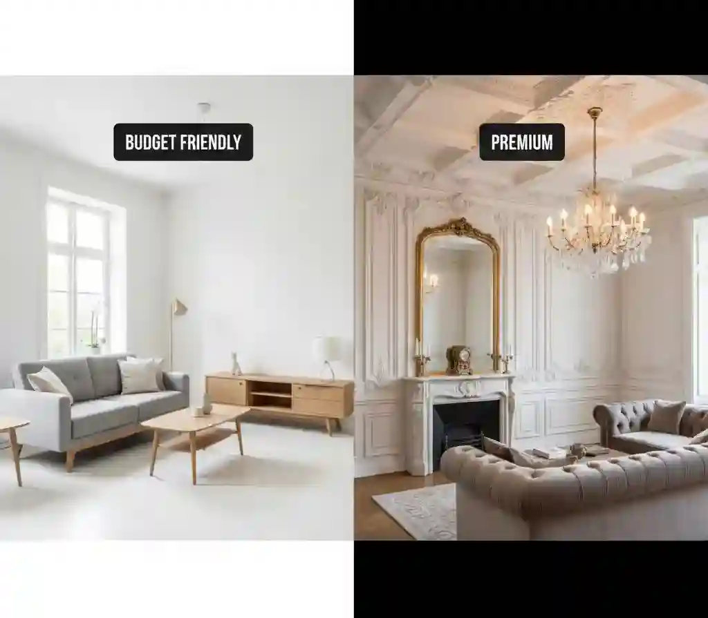 Perbandingan tarif desain interior rumah gaya minimalis HPL vs klasik Duco mewah-jasa desain dan kontraktor interior jakarta splusa.id Perbandingan tarif desain interior rumah gaya minimalis HPL vs klasik Duco mewah-jasa desain dan kontraktor interior jakarta splusa.id