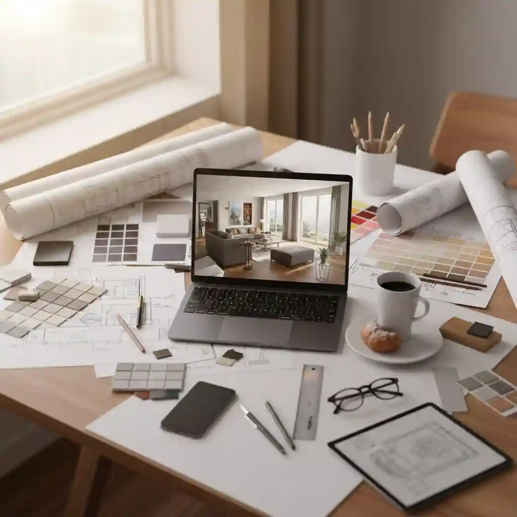 Proses kerja desainer interior menyiapkan gambar kerja dan visual 3d-jasa desain dan kontraktor interior jakarta splusa.id Proses kerja desainer interior menyiapkan gambar kerja dan visual 3d-jasa desain dan kontraktor interior jakarta splusa.id