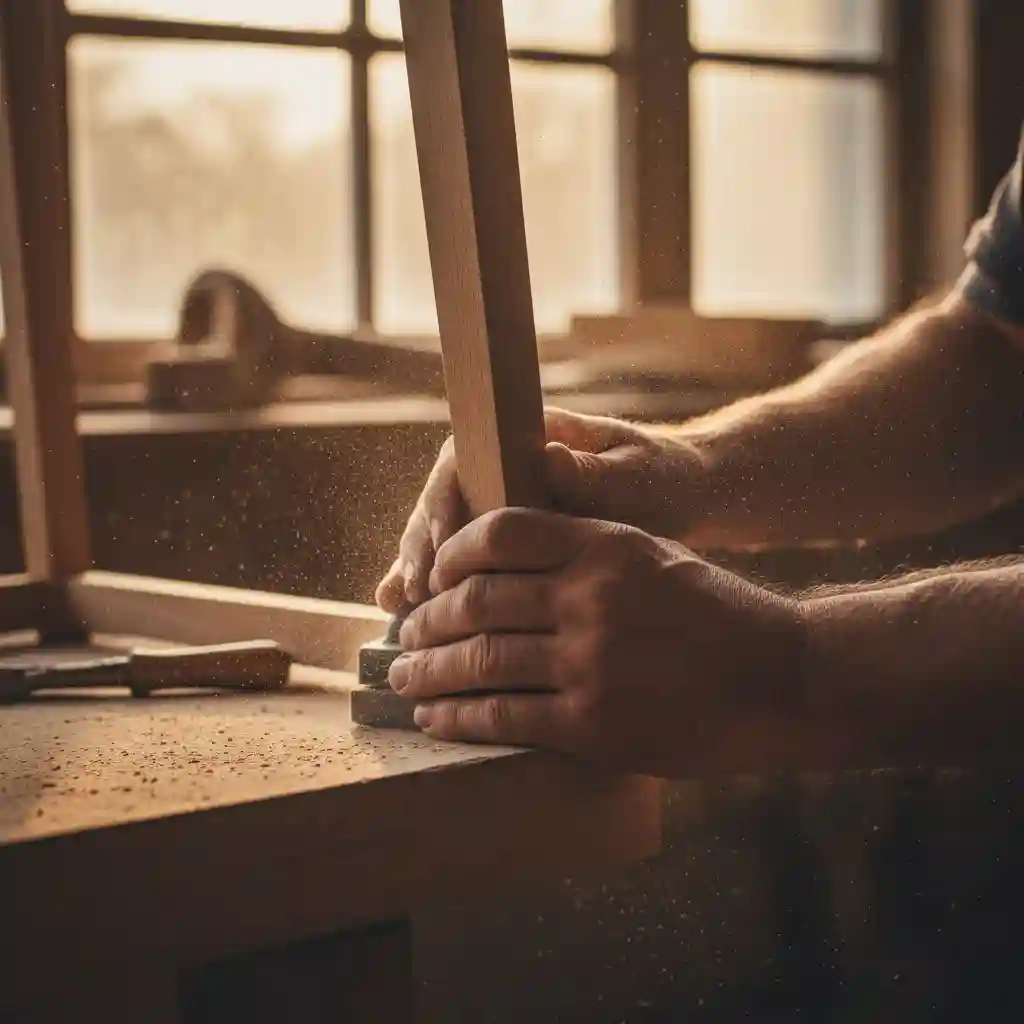 Proses pembuatan furniture custom kayu oleh tukang profesional SPlusA.id Proses pembuatan furniture custom kayu oleh tukang profesional SPlusA.id