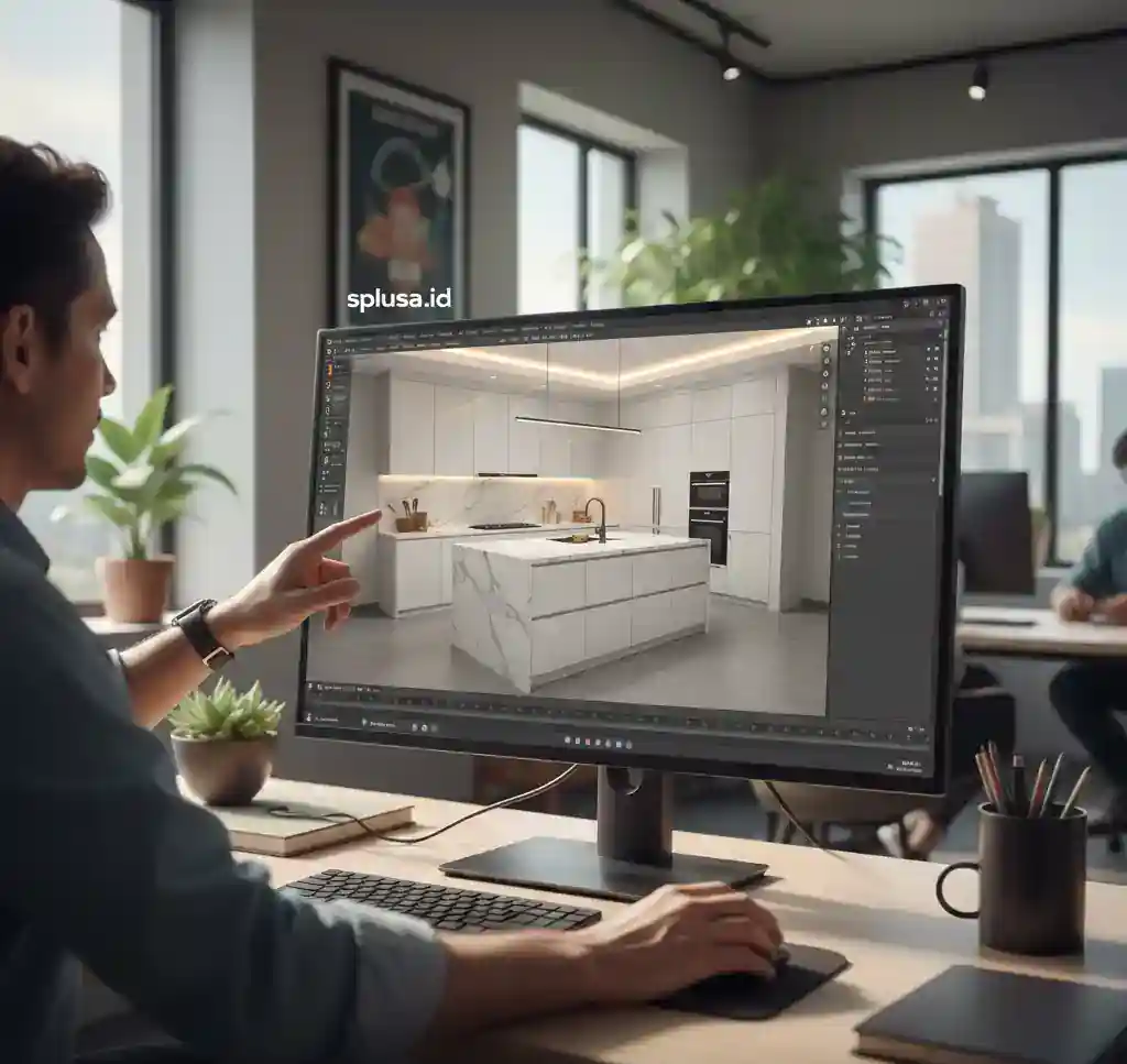 Proses pengerjaan desain interior blender oleh tim profesional-kontraktor interior jakarta terpercaya splusa.id