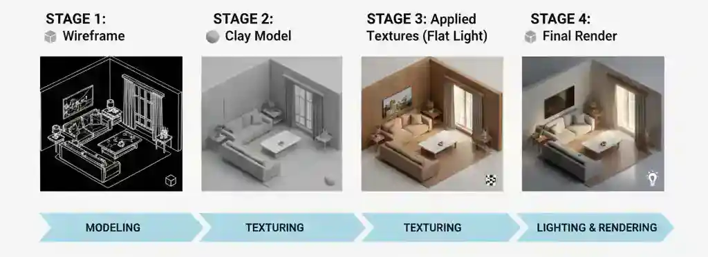 Tahapan proses jasa render interior dari modeling 3D hingga hasil akhir-kontraktor interior jakarta terpercaya splusa.id