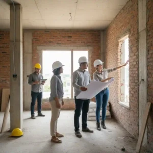 Tim SPlusA.id sedang konsultasi renovasi kamar tidur dengan klien-jasa interior splusa.id