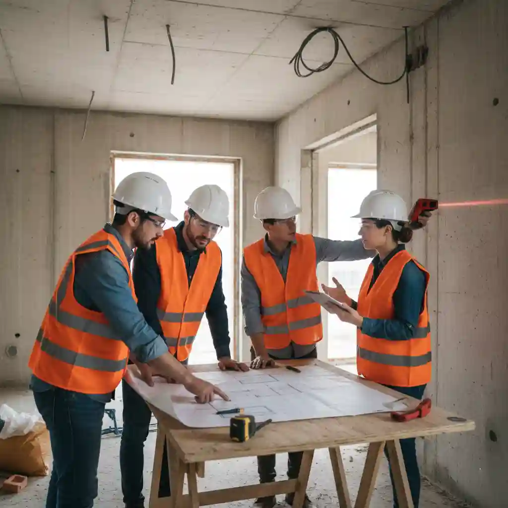 Tim kontraktor interior profesional melakukan survey dan pengukuran lokasi proyek-Jasa Kontraktor Interior Jakarta SPLusA.id Tim kontraktor interior profesional melakukan survey dan pengukuran lokasi proyek-Jasa Kontraktor Interior Jakarta SPLusA.id