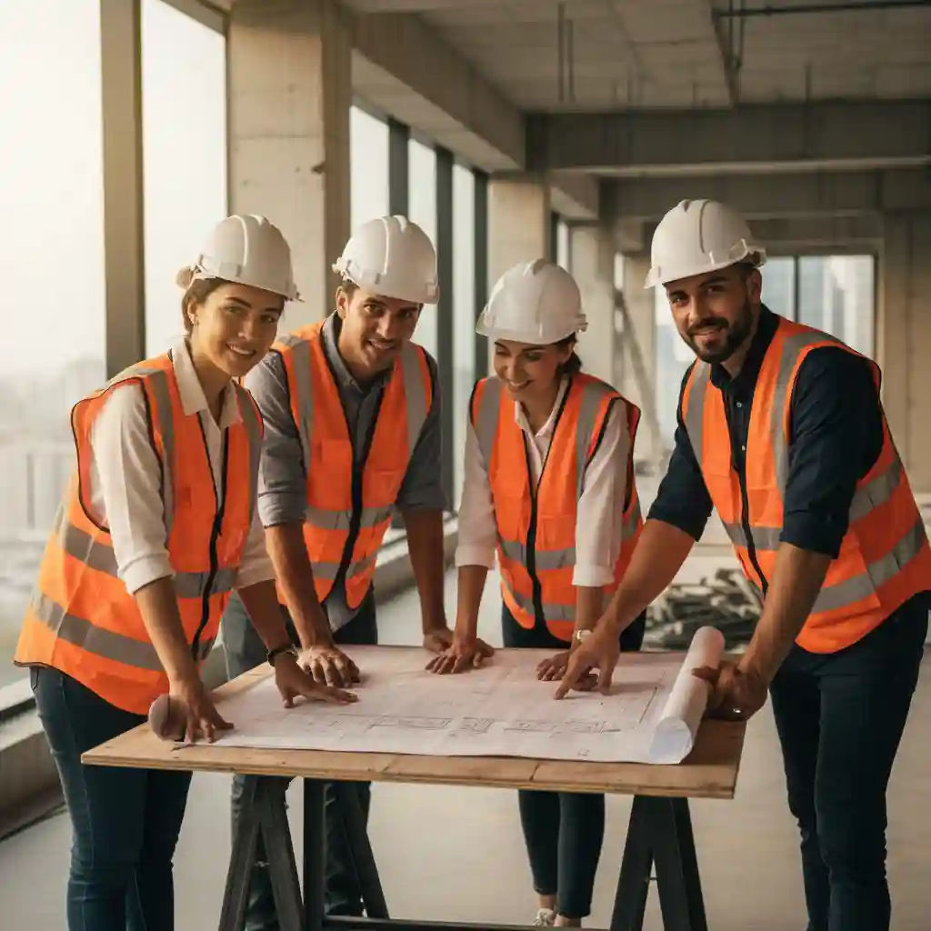 Tim profesional kontraktor interior kantor Jakarta SPlusA sedang diskusi proyek Tim profesional kontraktor interior kantor Jakarta SPlusA sedang diskusi proyek
