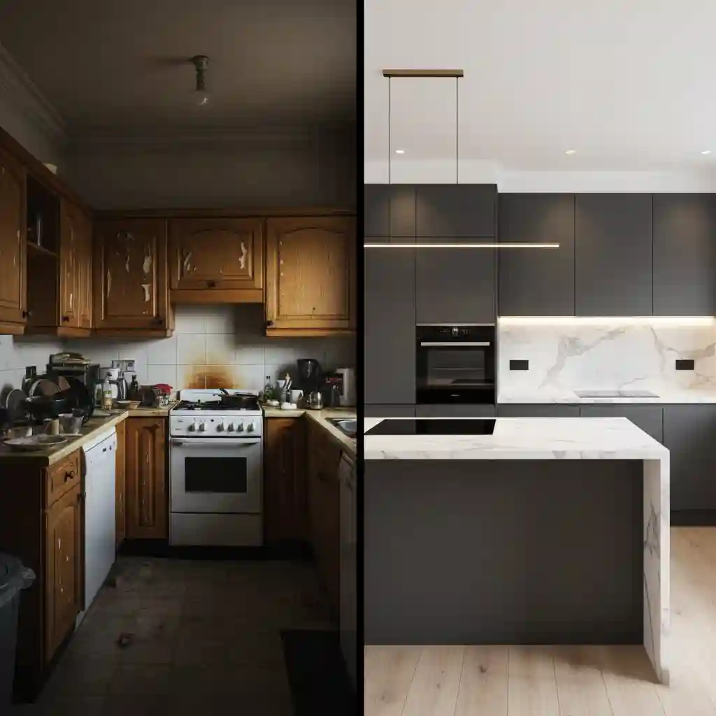 Transformasi before after renovasi interior oleh kontraktor Jakarta Transformasi before after renovasi interior oleh kontraktor Jakarta