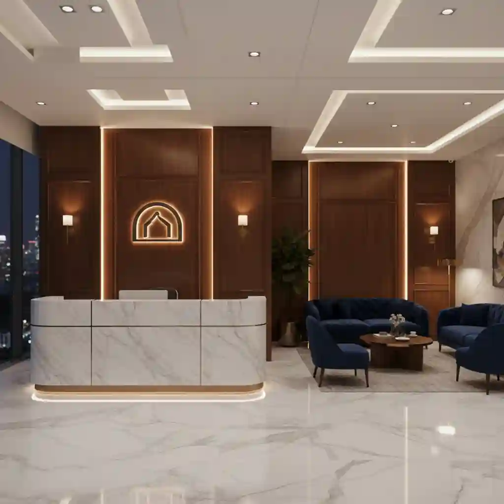 desain interior lobi kantor yang mewah dengan area resepsionis di jakarta pusat-Kontraktor Interior Jakarta Pusat SPLusA.id desain interior lobi kantor yang mewah dengan area resepsionis di jakarta pusat-Kontraktor Interior Jakarta Pusat SPLusA.id