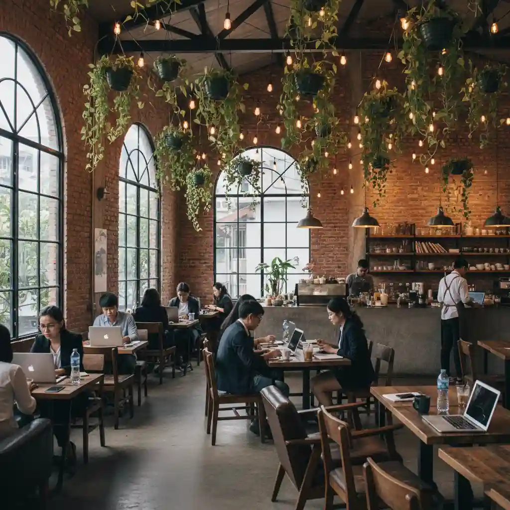 Desain interior coffee shop industrial di Cipete karya kontraktor interior Jakarta Selatan Desain interior coffee shop industrial di Cipete karya kontraktor interior Jakarta Selatan