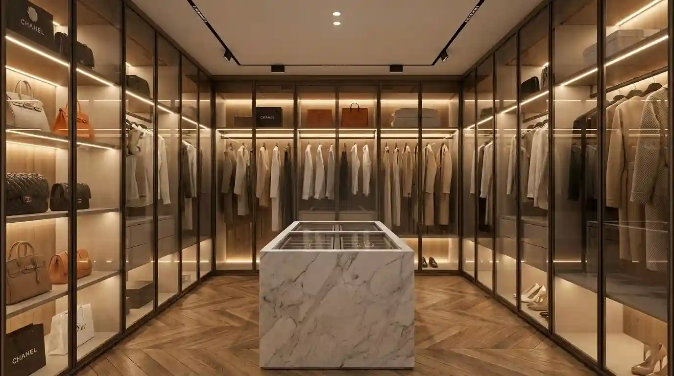 Desain walk-in closet mewah karya kontraktor interior Jakarta Selatan SPlusA.id Desain walk-in closet mewah karya kontraktor interior Jakarta Selatan SPlusA.id