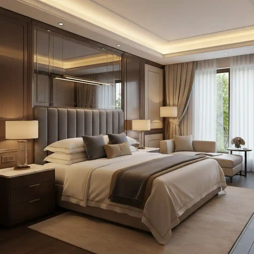 Inspirasi desain kamar tidur utama mewah di perumahan BSD-Kontraktor interior Tangerang BSD Sinarmas Land splusa.id Inspirasi desain kamar tidur utama mewah di perumahan BSD-Kontraktor interior Tangerang BSD Sinarmas Land splusa.id