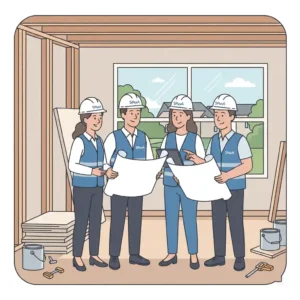 Tim desainer interior SPlusA sedang konsultasi dengan klien-Kontraktor interior Tangerang BSD splusa.id